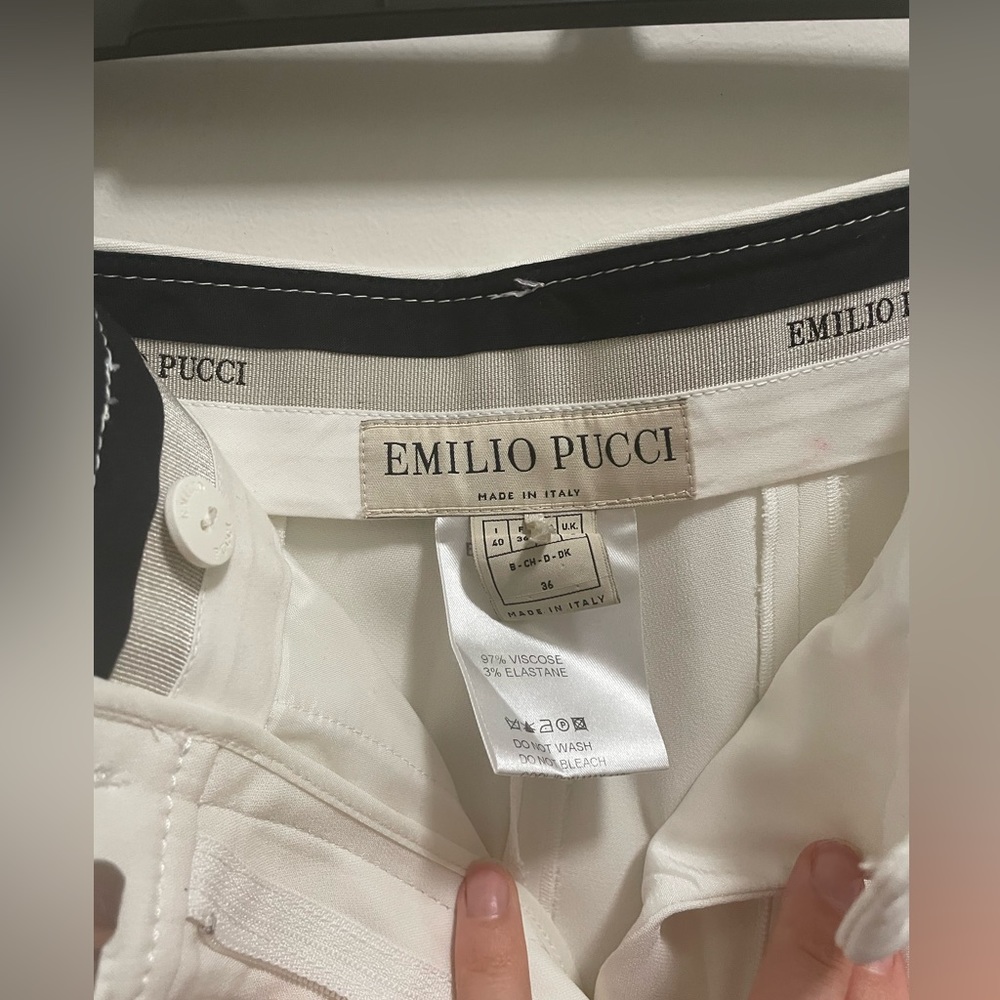 Emilio pucci white fitted pants